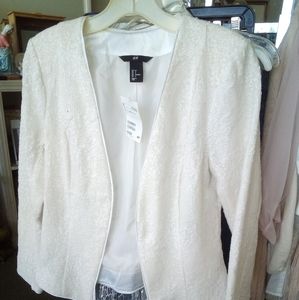 H&M Jacket New 6 White Sparkly
